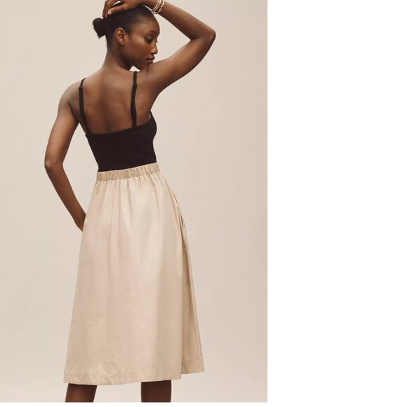 Anthropologie Maeve Sleeveless Poplin Twofer Midi Dress size S new - Picture 2 of 6